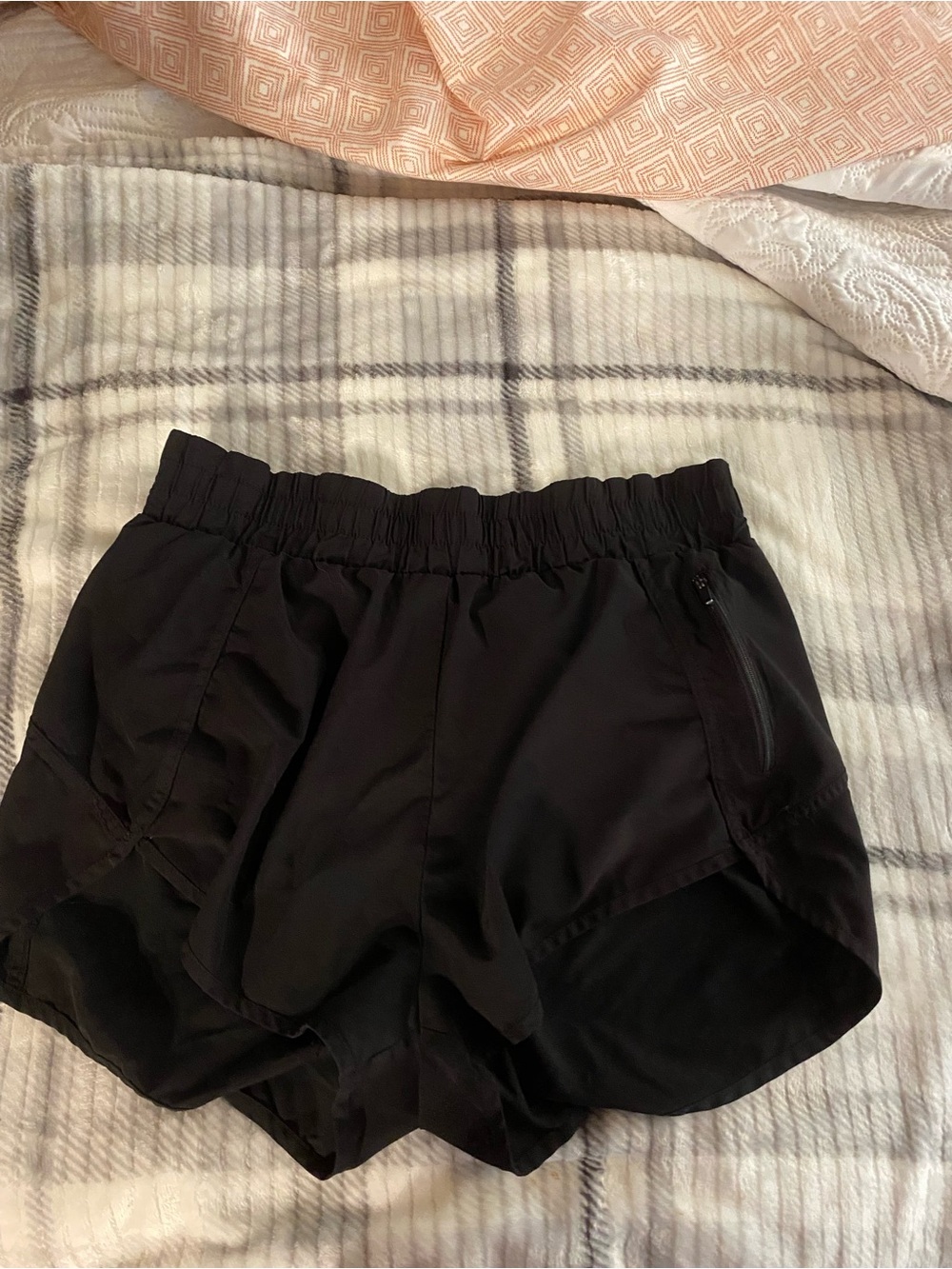 Women’s Black Athletic Shorts with Elastic Waist